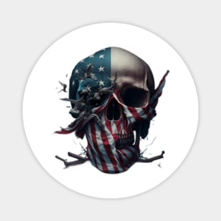 American Flag Skull T-Shirt Magnet